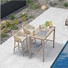 PURPLE LEAF Outdoor Rattan Bar Stools Set of 2 Modern Boho Aluminum Patio Bar Height Chair with Cushion for Garden Outdoor and Indoor - 2 of 4