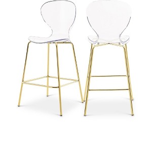 Meridian Furniture,Clarion Gold Metal Stool, Set of 2 - 1 of 4