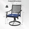 Costway 4 PCS Outdoor Swivel Chairs Patio Dining Chairs with Padded Cushions High Back Beige/Navy - 3 of 4