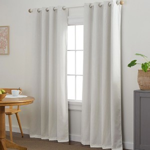 TOWN & COUNTRY BASICS Bertram Solid Linen Texture Indoor Curtains - 1 of 4