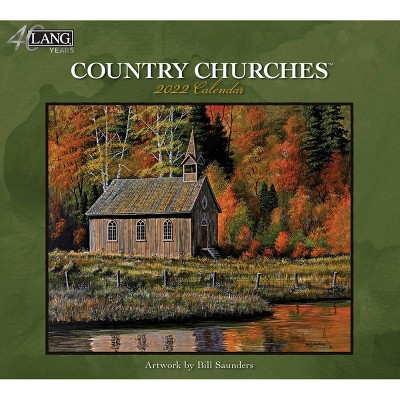 2022 Wall Calendar 12 Month 13.4"x24" Country Churches - Lang
