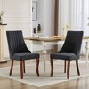 QingMoon Dining Chairs Set of 2, Fabric Upholstered Kitchen Chairs, Mid Century Modern Accent Chair with Solid Wood Legs for Dining Room - 2 of 4