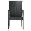 vidaXL 3 Piece Patio Dining Set Poly Rattan Black - 4 of 4