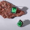 SOHI Women's Blue Oxidised Stone Stud Earrings - 2 of 3