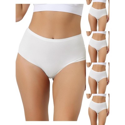 Allegra K Women's High Waisted Silky Breathable No Trace Hipster Stretch Briefs Multicolored