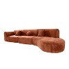 Maliang 140" Modern Curved Sectional Sofa with High-Density Fully Compressed Sponge, 3-Piece Set, Fully Assembled, Right Hand Facing - 2 of 4