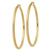 Black Bow Jewelry 3mm x 65mm, 14k Yellow Gold, Diamond-cut Round Hoop Earrings - 2 of 4