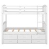 PAGED Twin Size Bunk Bed L-Shaped Pine Triple Bed Frame with 2 Storage Drawers and Guardrail for Bedroom - 4 of 4