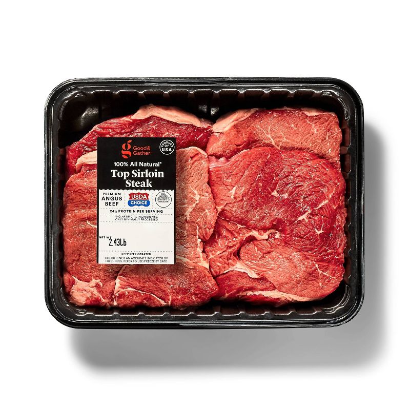 USDA Choice Angus Top Sirloin Steak - 1.62-2.97 lbs - price per lb - Good &#38; Gather&#8482;, 1 of 5