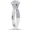 Pompeii3 1ct Cushion Halo Diamond Engagement Ring 14K White Gold - 2 of 4
