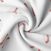 Sweet Jojo Designs Boy Kids Twin Sheet Set Baseball Patch Red and White 3pc. - 4 of 4