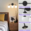 POWLIG 18.89-in 3-Light Black Bathroom Vanity Lighting with Milk White Glass Globe Shades - 4 of 4