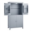 Okak 43.3 Inch Tall Bathroom Storage Cabinet, Large Storage Cabinet Freestanding Cabinet with 4 Doors and Adjustable Shelves - 2 of 4