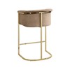 Meridian Furniture,Donatella Beige Velvet Stool - 2 of 4