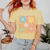 Simply Sage Market S.W.Smiley Checkered Flowers And Smiley Garment Dyed Tee - S - Butter - 2 of 4
