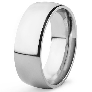 West Coast Jewelry Domed Polished Titanium Band 8mm - 1 of 4