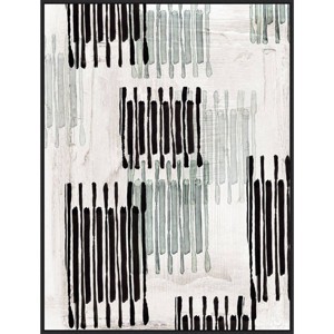 32" x 42" Linked to Silver I by Eva Watts Framed Canvas Wall Art Print - Amanti Art: Modern Style, Polystyrene Frame, Lithograph Medium - 1 of 4