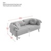 68.5" Modern Lambswool Sofa with Decorative Pillows for Small Spaces,green - 4 of 4