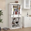 LunaLulinlk 71" Kitchen Pantry Storage Cabinet, Freestanding Cupboard for Kitchen, Dining Room and Living Room-White - 3 of 4