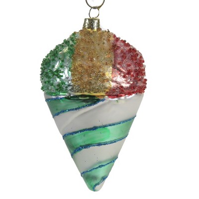 Holiday Ornament 5.0" Rainbow Snow Cone Summertime Treat Shaved Ice  -  Tree Ornaments