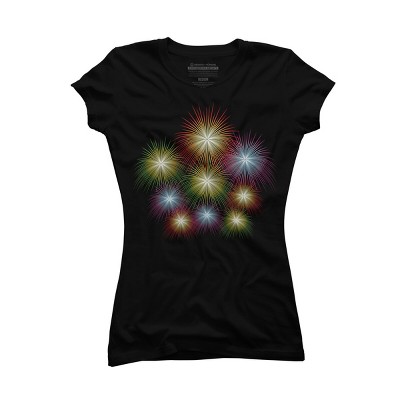 Junior's Design By Humans July 4th Fireworks Display By  T-Shirt