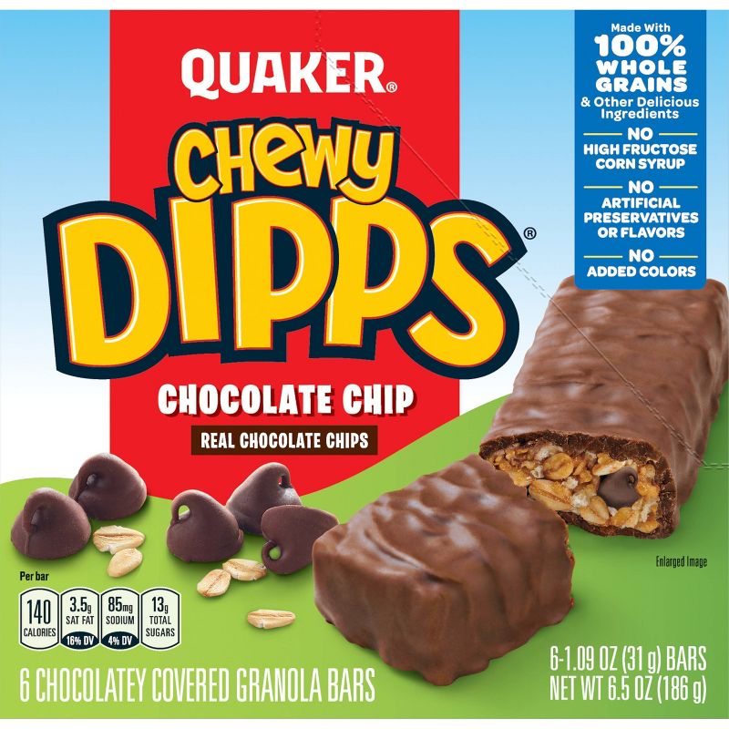Quaker Chewy Dipps Chocolate Chip Granola Bars - 6.5oz/6ct, 4 of 10
