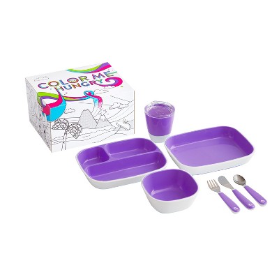Image of Munchkin Color Me Hungry Splash Dining Set - Purple - 7ct