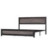 Full Size Bed Frame with Charging Station, Industrial Design Platform Bed Frame with Headboard and Metal Slated Frame - 3 of 4