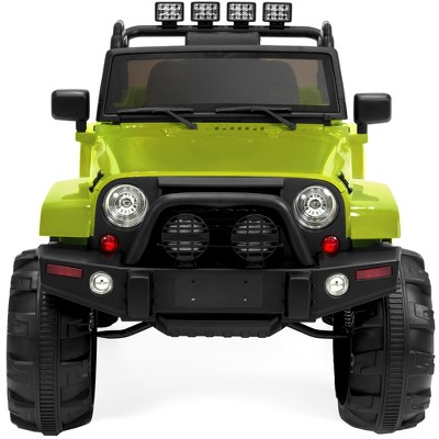 Green 12V Kids Ride-On Truck with Remote Control and LED Lights