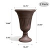 NAYSAYE Planter Trophy Flower Pot Set of 2 Stylish Resilient HDPE Material for Modern Indoor Outdoor Garden Spaces, 15.75"*15.75"*23.62" - 3 of 4