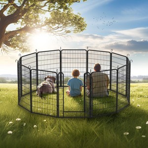 Metal Pet Playpen,Dog Pen Outdoor,Play Pen For Puppy,Rabbit Playpen,Chicken Wire Fence,Poultry Netting,Dog Corral Indoor-Cuddlewood - 1 of 4
