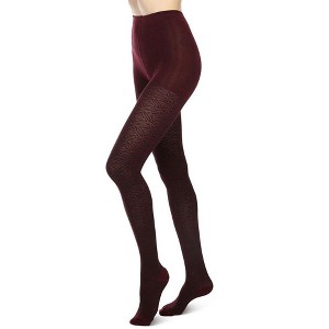 Memoi Circular Floral Cotton Blend Sweater Tights - 1 of 4