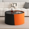 Elegant Round Nesting Coffee Table Set, Modern End Tables with Extendable Sliding Tabletop for Living Room, Office - ModernLuxe - 4 of 4