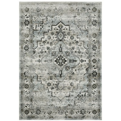 Oriental Weavers Gemini 020Z2 Grey/ Blue Indoor Area Rug - 3'10" x 5'5"
