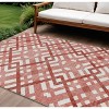 Red And Ivory Geometric Washable Indoor Outdoor Area Rug - 2 of 4