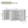 57.5" Modern Sideboard Buffet with Storage Racks, Adjustable Shelves & Side Hooks for Living Dining Room Entryway-3irtyhousy - 4 of 4