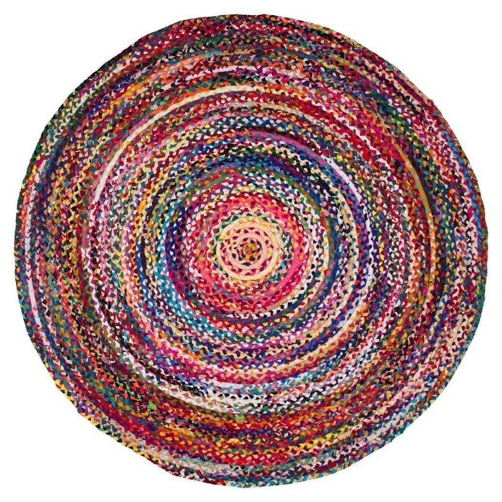 6' Round Hand Braided Tammara Area Rug Multi - nuLOOM