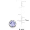 EVERLY JEWELRY | 10k White Gold 1 1/10 CT TGW Tanzanite and Diamond Halo Stud Earrings - 3 of 4