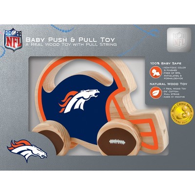 BabyFanatic Wood Push And Pull Toy - NFL Denver Broncos - Officially Licensed Baby And Toddler Toy