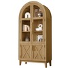 FONTOI 74" Tall Arched Display Cabinet with Glass Door, 5-Tier Arched Cabinet with Storage Door for Living Room Dining Room, 74.3"*36"*17.5" - 2 of 4