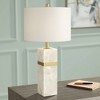 360 Lighting Arlanza 26" High Rectangular Mid Century Modern Coastal Table Lamp White Faux Alabaster Finish Single Living Room Bedroom Bedside - 2 of 4