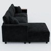 GDFStudio Congreve 114.5'' Corduroy L-Shape Sectional Sofa with Storage Armrests - 4 of 4