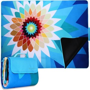 SCUDDLES Compact Picnic Blanket - SCPRFL - Extra-Large Waterproof Fleece Mat with Carry Strap - 1 of 4