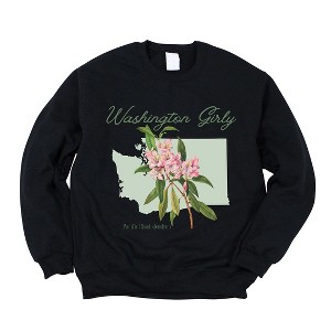 Simply Sage Market Women's Graphic Sweatshirt Washington Girly Flower - 1 of 4