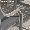 Mondawe 2 Pieces Powder Coated Cast Aluminum Outdoor Dining Armchair with Cushion - 4 of 4