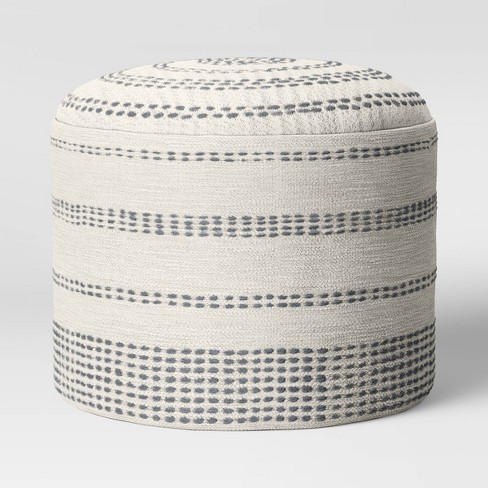 Darien Pouf Textured Neutral Threshold