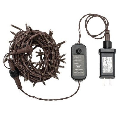 Vickerman 144 Warm White LED 2 Function Spider Light Set, 24' Christmas Light Set, Brown Wire