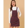 Allegra K Women's Plaid Print Adjustable Strap Casual Suspender Dress - 3 of 4