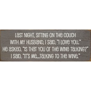 Slickblue Funny Wine Quote Sign, 3.5x10 Knotty Pine Plaque, Rustic Shelf or Wall Decor, Multiple Colors - 1 of 3