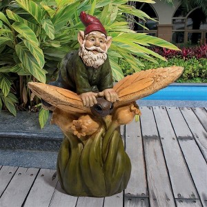 Design Toscano On a Butterfly's Back Garden Gnome Statue - 1 of 4